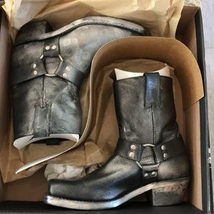Frye Harness boots. Metallic fabrication.
